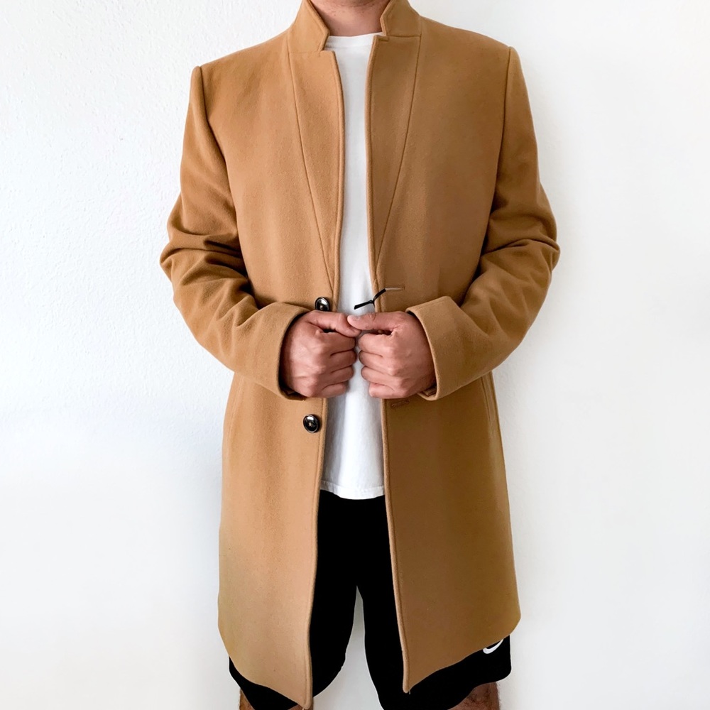 Zara Mens Camel Pea Coat